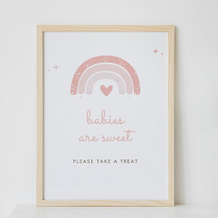 Babys sind süße Boho Rainbow Pink Gefallen Untersc Poster