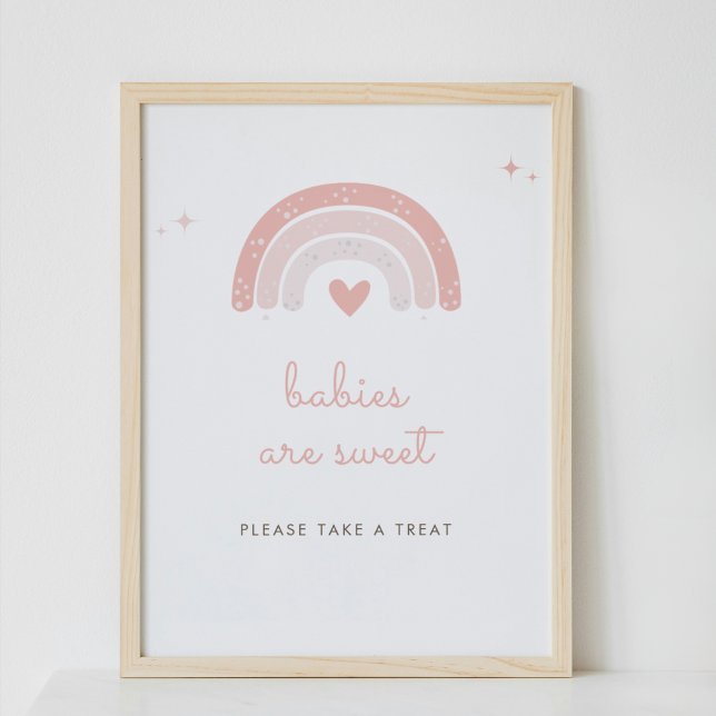 Babys sind süße Boho Rainbow Pink Gefallen Untersc Poster (Von Creator hochgeladen)