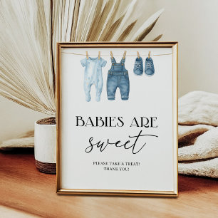 Babys sind süße Denim-Blaujeans-Baby-Party Poster