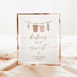 Babys sind süße Dessertsigne | Boho Gender Reveal Poster