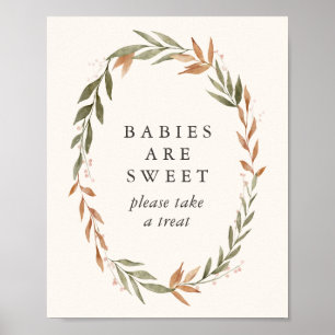 Babys sind süße Elegante Fall Wreath Baby Dusche Poster