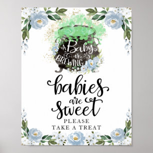 Babys sind süße Halloween-Junge-Baby-Party-Schild Poster