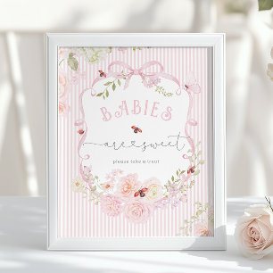 Babys sind süße Liebeskäfer-Wildblumen-Baby-Party Poster