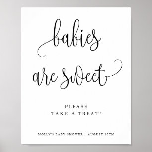 Babys sind süße Minimalistische Kalligrafie-Gefäll Poster