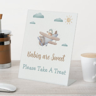 Babys sind Sweet Airplane Baby Shower Traveller Sockelschild