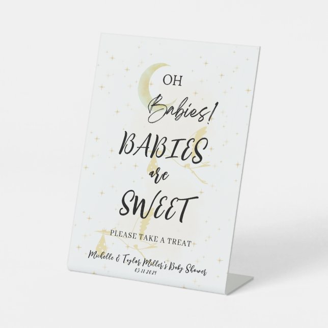 Babys sind Sweet Baby Shower Pedestal Schild (Vorderseite)