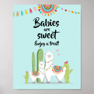 Babys sind Sweet Fiesta Llama Baby Duschzeichen Poster