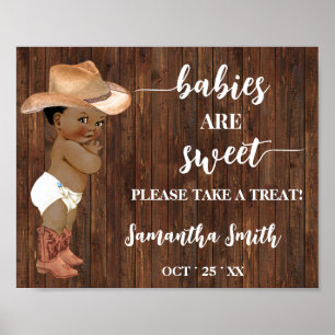Babys sind Sweet Nimm Leckerei OM Cowboy Baby Dusc Poster