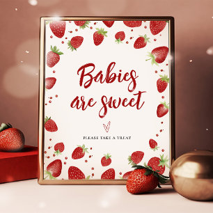 Babys sind Sweet Strawberries Baby Dusche Schild