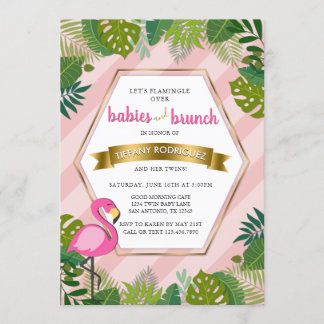 Babys und Brunch Baby Brunch Flamingo Baby Dusche Einladung