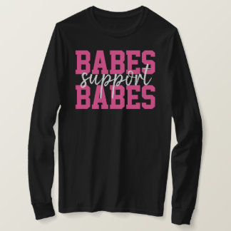 Babys unterstützen Babes Hot-Pink-Brustkrebs-Team T-Shirt