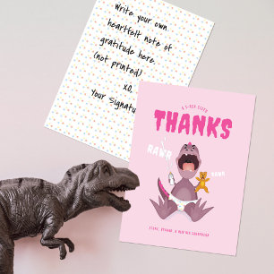 Babysaurus T-Rex Rosa Dankeskarte
