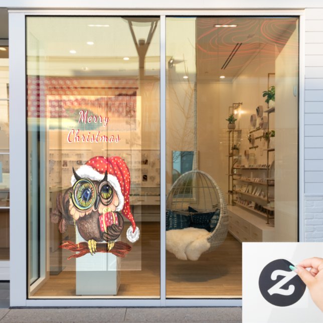 Babyschale in Weihnachtshut und Geschenke für alle Fensteraufkleber (Schaufenster)