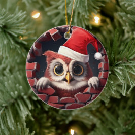 Babyschale in Weihnachtsmannmütze - 3D Keramik Ornament