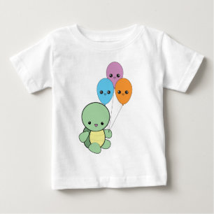 Babyschildkröte mit kawaii Ballonen Baby T-shirt