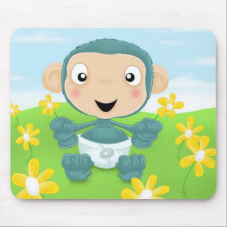 Babyschimpanse auf dem Gebiet der Blumen Mousepad