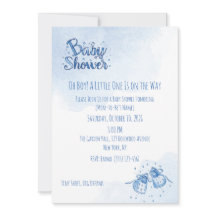 Babyschuh Baby Shower Einladung | Blaues Wasser