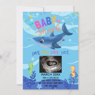 BabyShark Ultrasound Foto Schwangerschaft Ankündig Ankündigung
