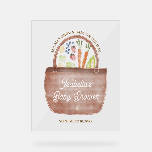 Babyshower auf dem Bauernhof Acrylschild (Vorderseite)