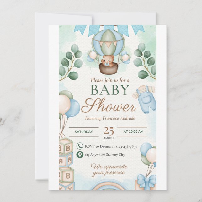 Babyshower Einladung (Vorderseite)