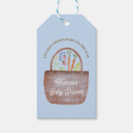 Babyshower-Einladung für Baby Boy auf dem Bauernho Geschenkanhänger