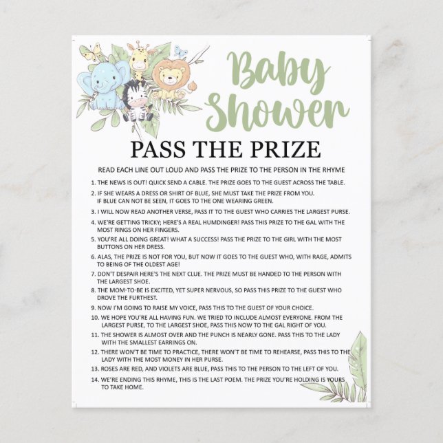 BabyShower Game/Another Game on back (Vorderseite)
