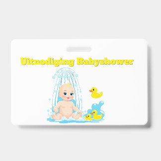 Babyshower Uitnodiging Badge - Schattige Baby en E Ausweis
