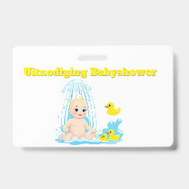 Babyshower Uitnodiging Badge - Schattige Baby en E Ausweis