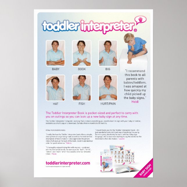 Babysignatabelle Poster (Vorne)