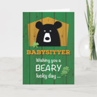 Babysitter, Bear & Shamrocks on St. Patrick's Day