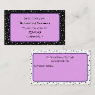 Babysitter Contact Business Card Visitenkarte