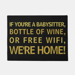 Babysitter-Flasche Wein freies Wifi sind wir Fußmatte