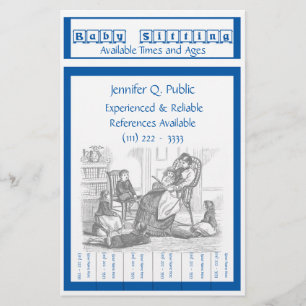 Babysitter-Flyer mit Zug-Vorsprüngen Briefpapier