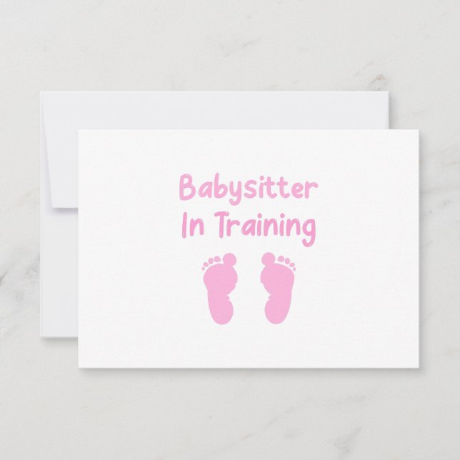 Babysitter in Ausbildung Mitteilungskarte (Vorderseite)