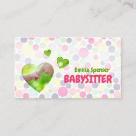 Babysitter Nanny Bubbles & Hearts Business Card Visitenkarte