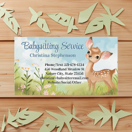 Babysitter Nanny Childcare Watercolor Baby Dealer Visitenkarte