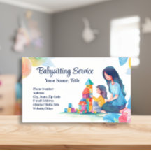 Babysitter Nanny Childcare Watercolor Blocks