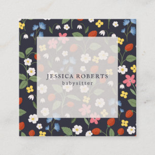 Babysitter Strawberry-Marinemarkt Quadratische Visitenkarte