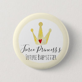 Babysitter Watercolor Princess Girl Baby Dusche Button