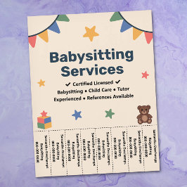 Babysitter-Zettel-Streifen Flyer