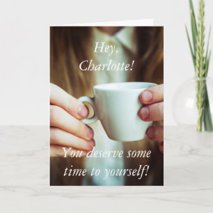 Babysitting Coupon Card for Moms Who Need to Relax Feiertagskarte