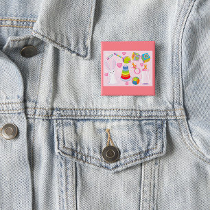 Babyspielzeug und Kinderzimmer Button