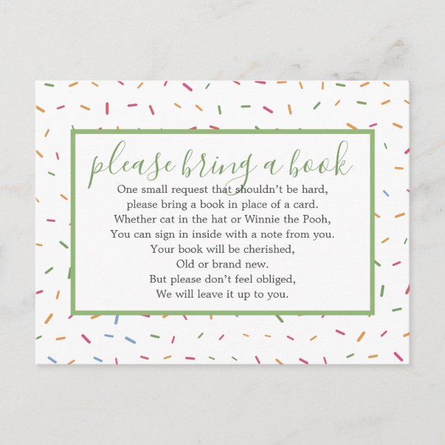 Babysprinkle Babydusche Buchungsanfrage Einladungspostkarte (Vorderseite)