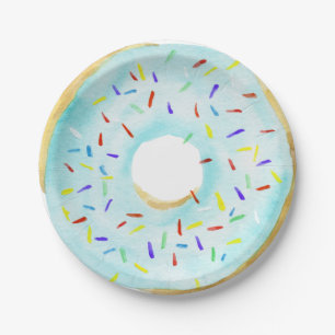 Babysprinkle-Duschpapier-Teller, Junge blauer Donu Pappteller