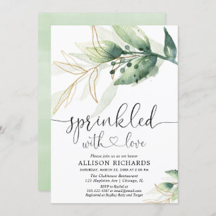 Babysprinkle geschlechtsneutrales Grün Gold Einladung