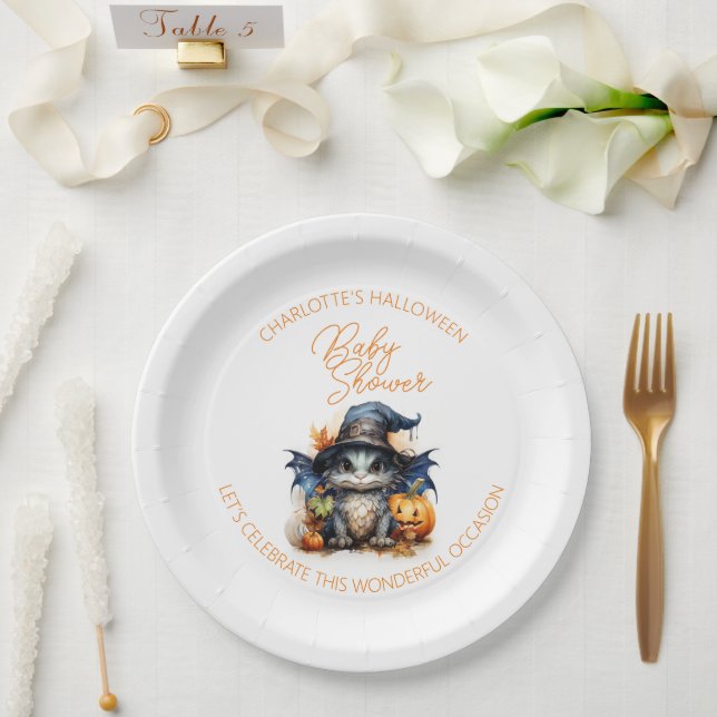 Babyspülung Watercolor Halloween Kinderdusche Pappteller (Hochzeit)