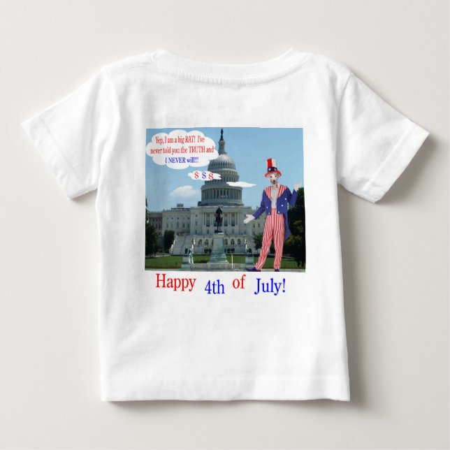Babytee. Glückwunsch 4. Ratte/Unclesam Baby T-shirt (Rückseite)