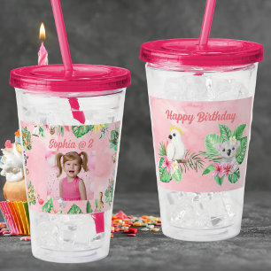 Babytiere Akrylic Tumbler Kindergeburtstag Geschen Acryltrinkbecher