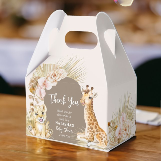 Babytiere Boho Boho Baby Dusche Vielen Dank Geschenkschachtel (Baby animals boho arch baby shower thank you favor box)