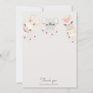 Babytiere Gesicht Maske Baby Dusche Danke Karte